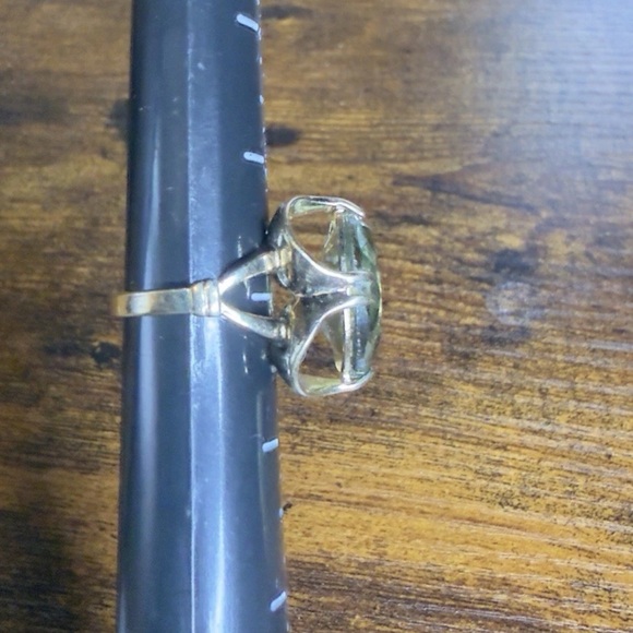 Vintage Large Smoky Quartz Gemstone 14K Yellow Gold Coctail Ring Size 6 - Picture 10 of 11